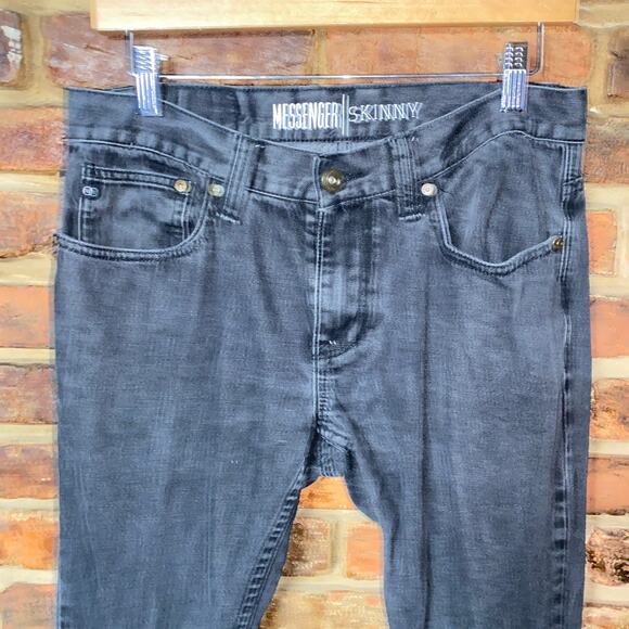 Freeworld Gray Black Denim Messenger Skinny Jeans Men's Size 31x30 - Picture 3 of 7